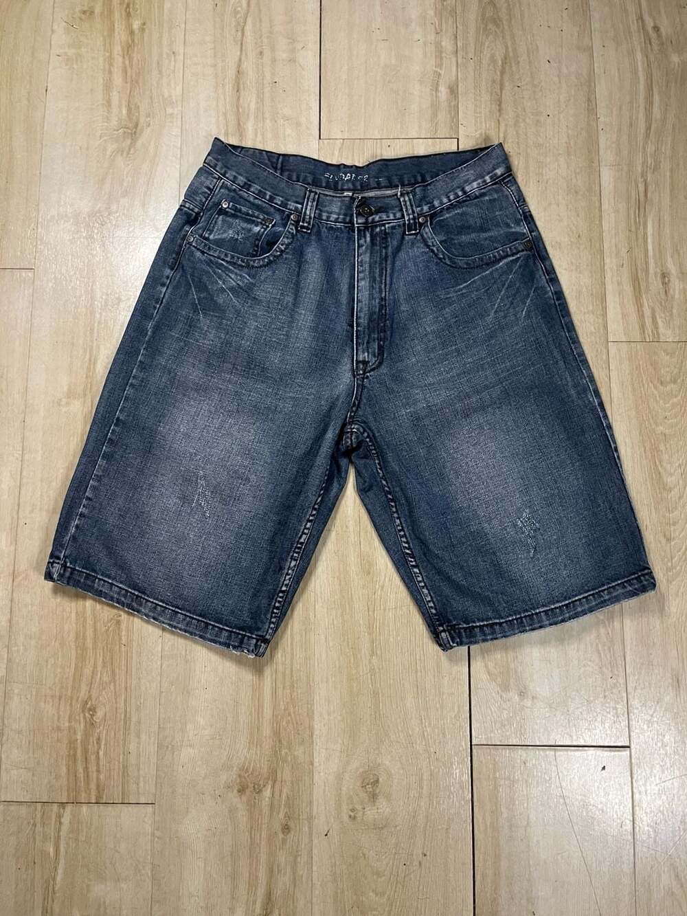 Flypaper Vintage Y2K Distressed Blue Denim Shorts Jorts Size 34